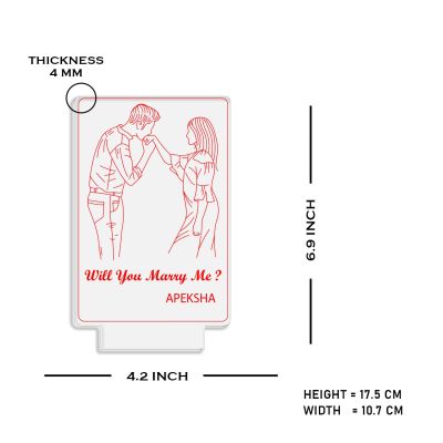Will you marry me couple night lamp with Multicolored Light Customized with Name Gift for Wife, Husband
